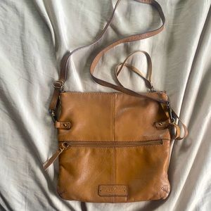 brown leather Lucky Brand crossbody bag